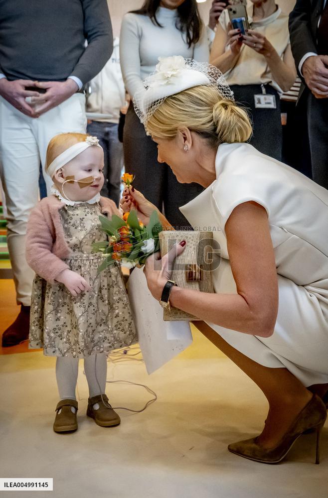 Queen Maxima Meets Children Before Signing Partnership - Utrecht