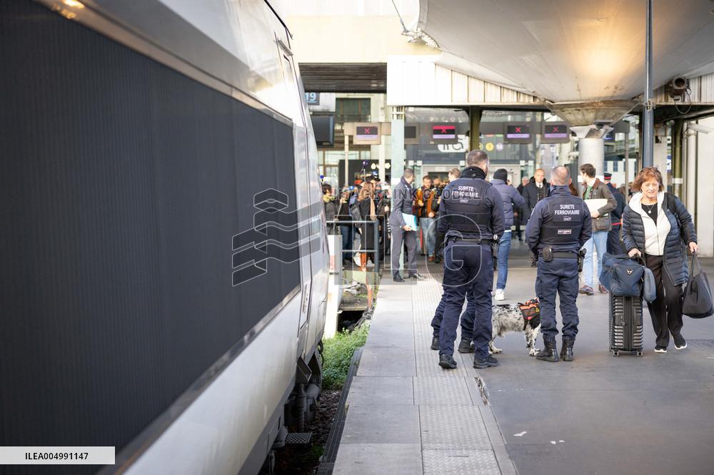 Illustration of the Gare de Lyon during the Christmas holiday departures - Paris AJ