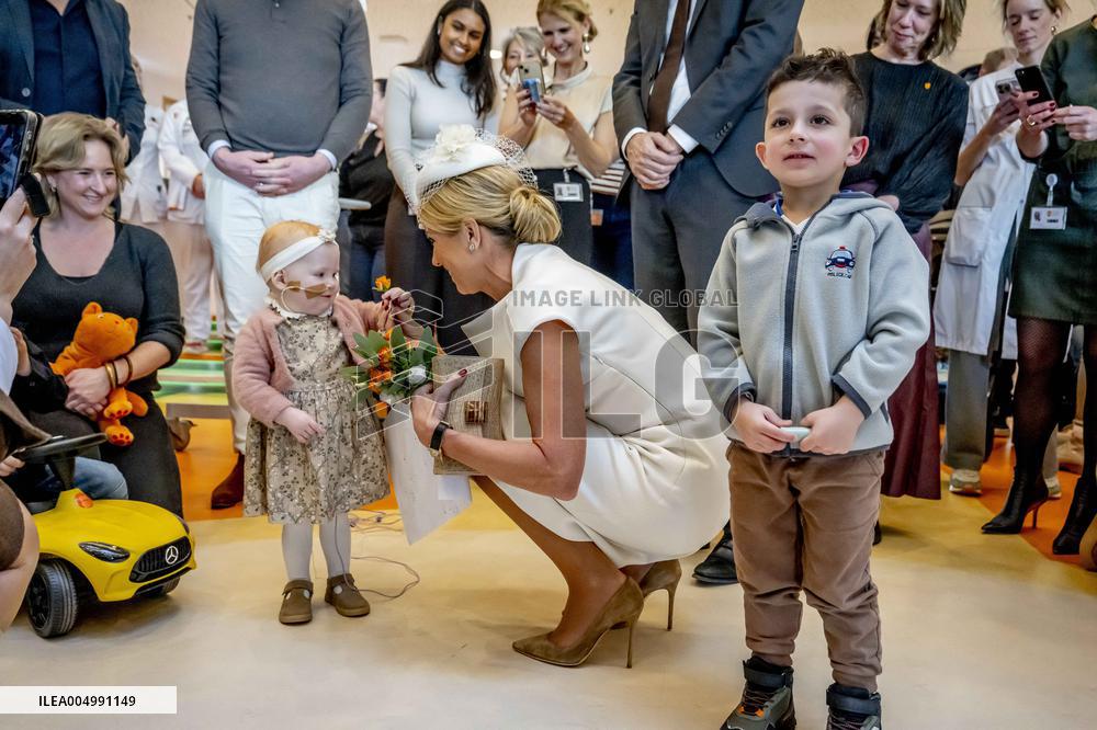 Queen Maxima Meets Children Before Signing Partnership - Utrecht