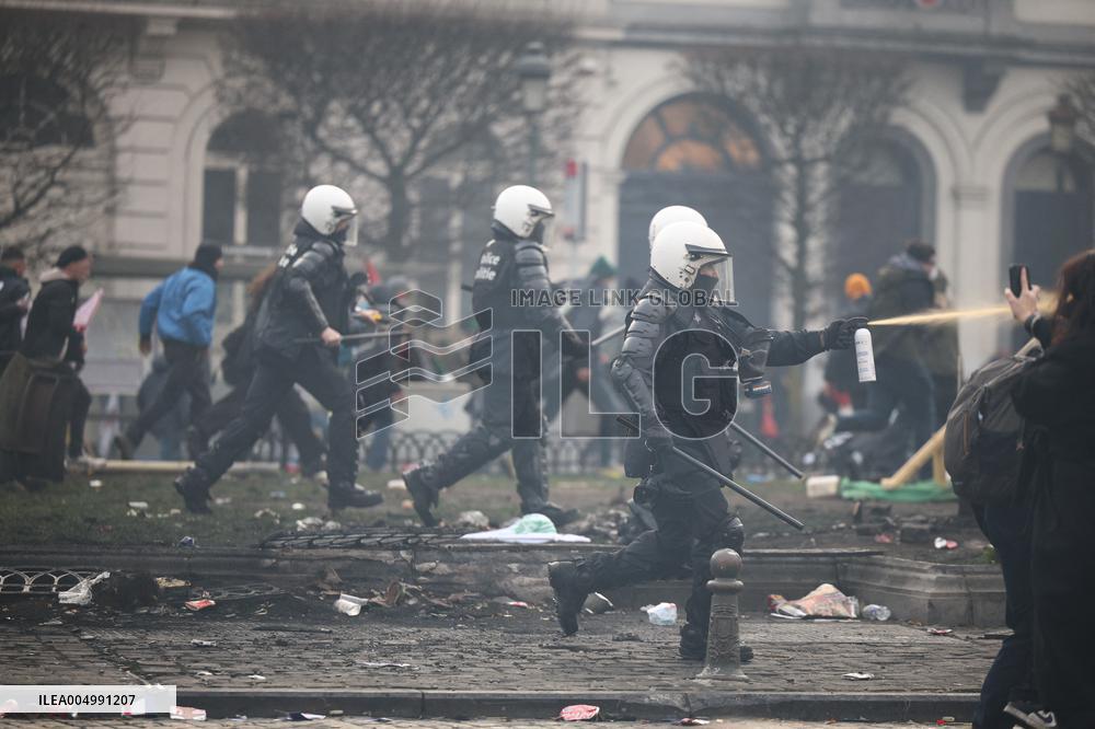 Farmers Protest Ahead Of EU Summit - Brussels