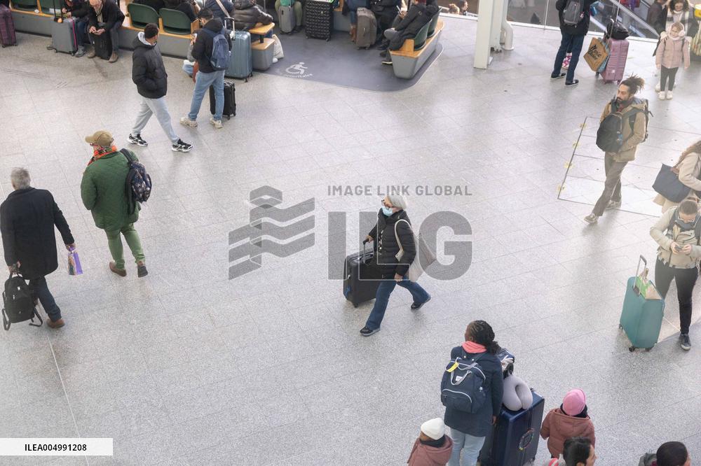 Illustration of the Gare de Lyon during the Christmas holiday departures - Paris AJ
