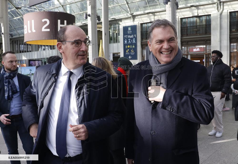Visit of the Minister of Transport and the President of the SNCF at the Gare de Lyon - Paris