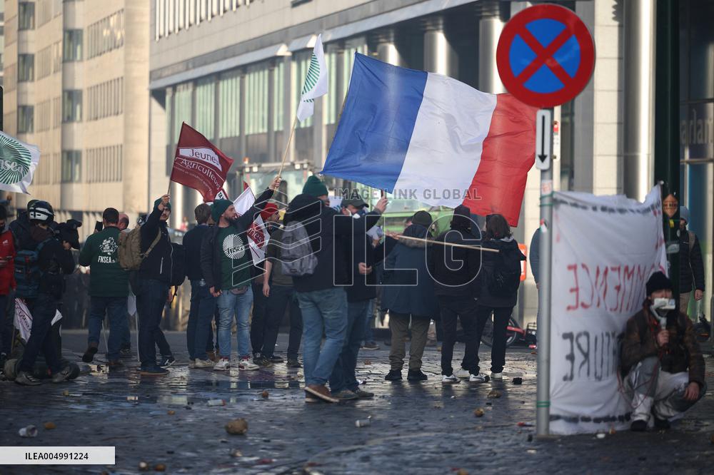 Farmers Protest Ahead Of EU Summit - Brussels