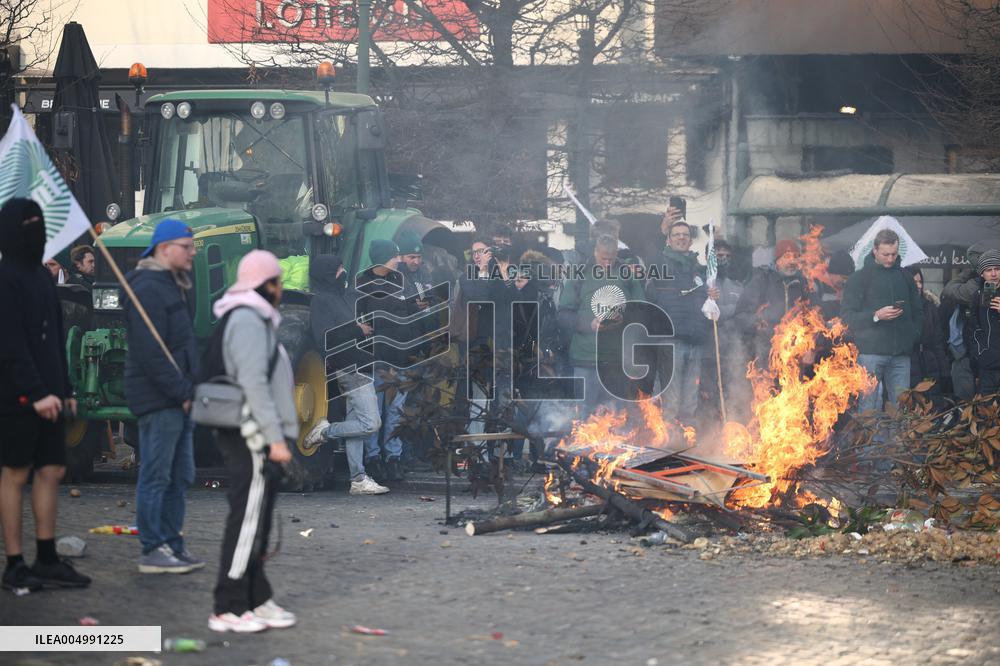 Farmers Protest Ahead Of EU Summit - Brussels
