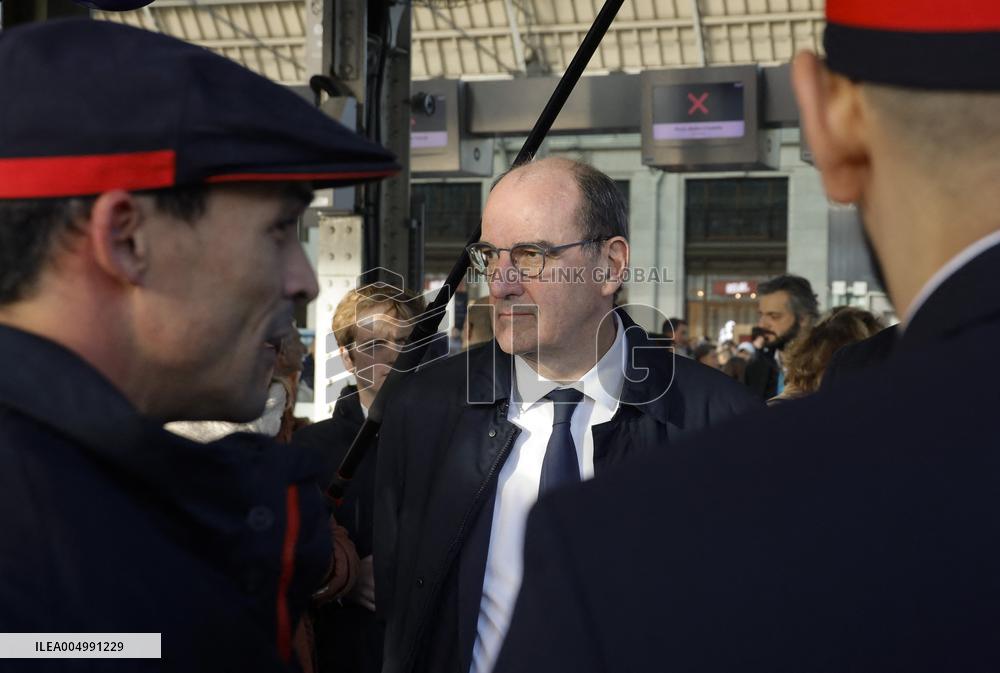 Visit of the Minister of Transport and the President of the SNCF at the Gare de Lyon - Paris