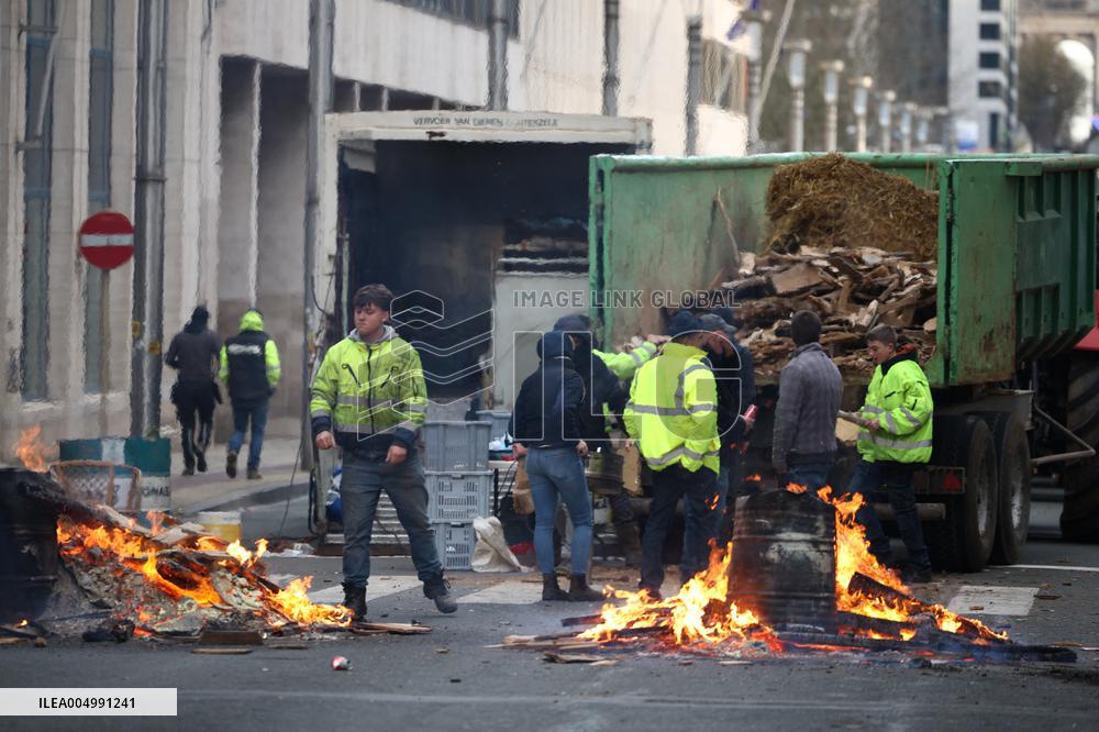 Farmers Protest Ahead Of EU Summit - Brussels