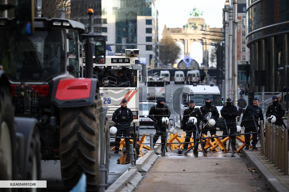 Farmers Protest Ahead Of EU Summit - Brussels