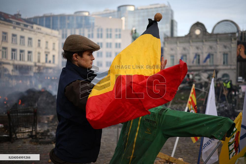 Farmers Protest Ahead Of EU Summit - Brussels