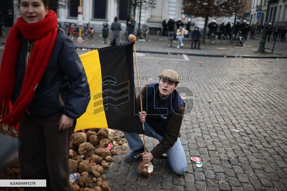 Farmers Protest Ahead Of EU Summit - Brussels