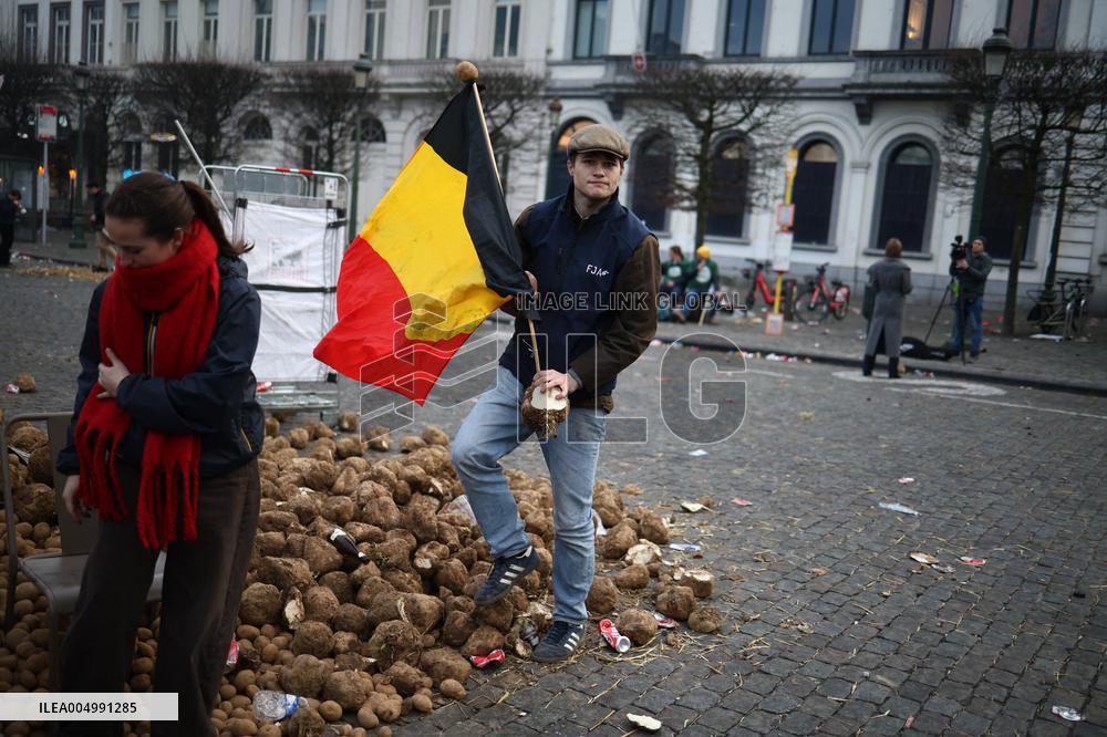 Farmers Protest Ahead Of EU Summit - Brussels