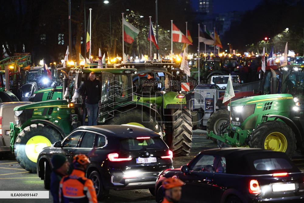 Farmers Protest Ahead Of EU Summit - Brussels
