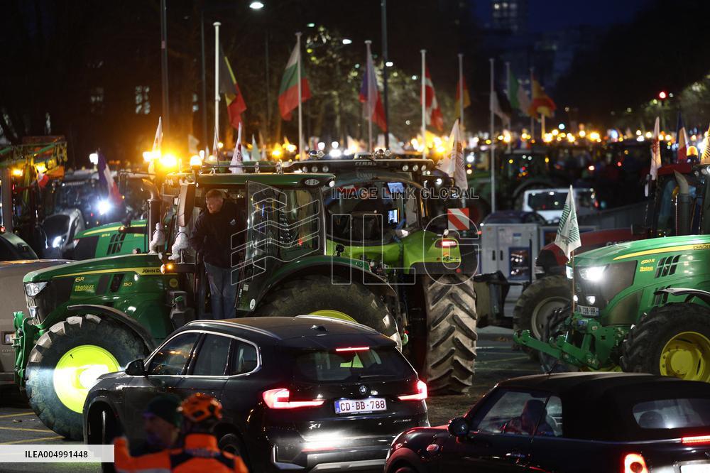 Farmers Protest Ahead Of EU Summit - Brussels