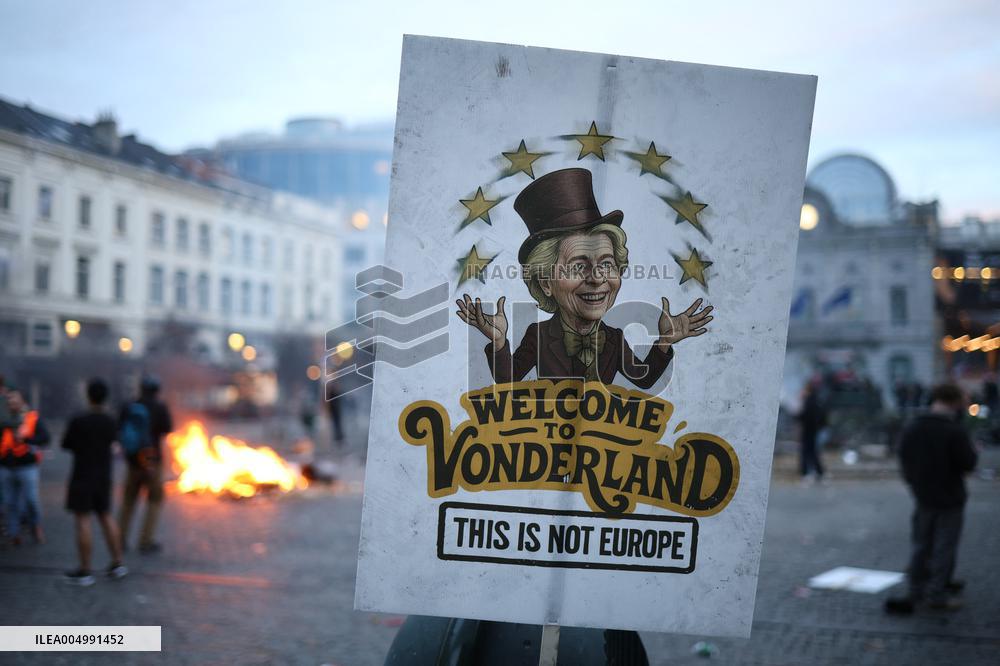 Farmers Protest Ahead Of EU Summit - Brussels