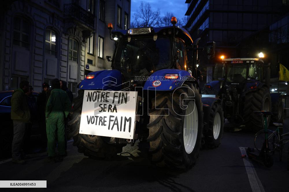 Farmers Protest Ahead Of EU Summit - Brussels
