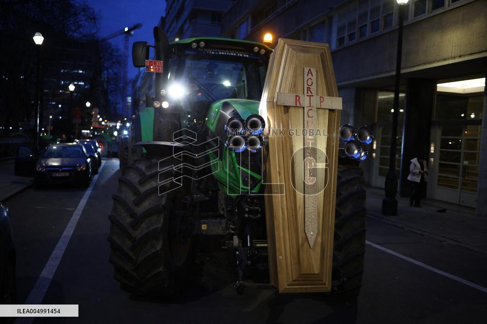 Farmers Protest Ahead Of EU Summit - Brussels