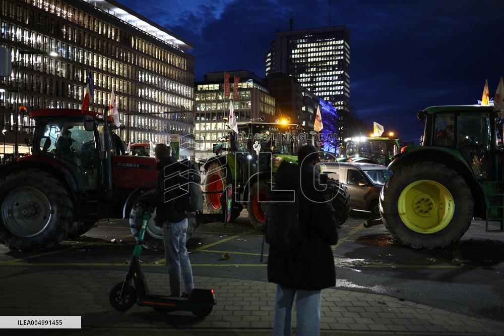 Farmers Protest Ahead Of EU Summit - Brussels