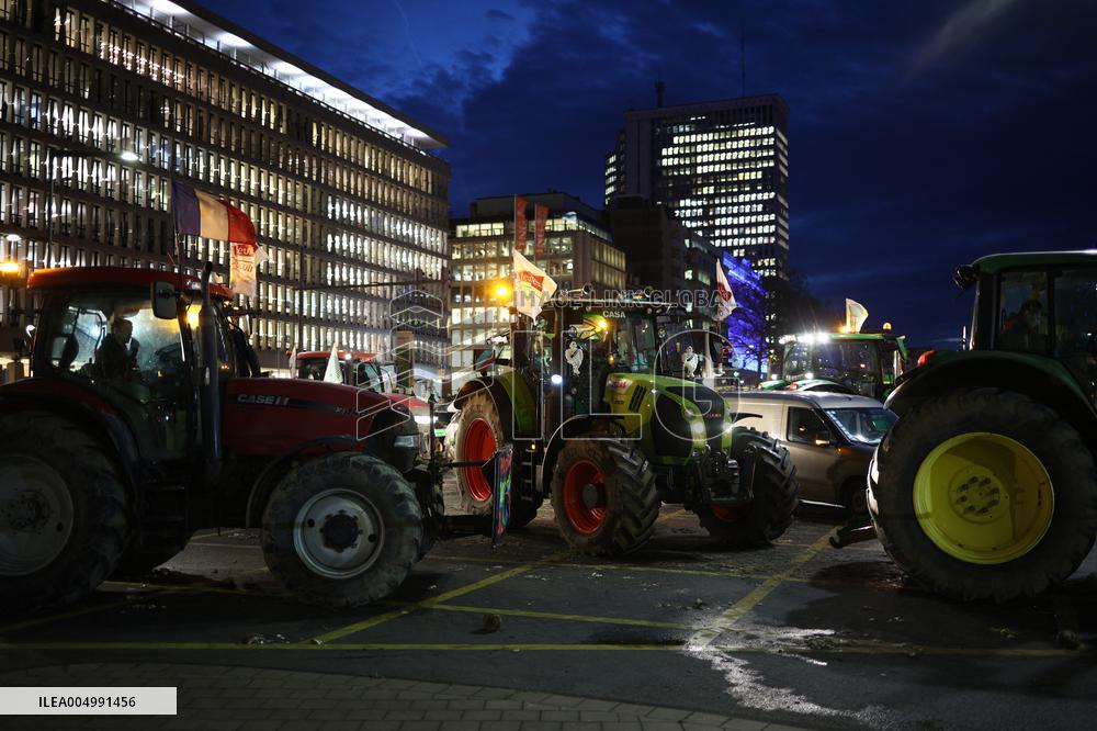 Farmers Protest Ahead Of EU Summit - Brussels