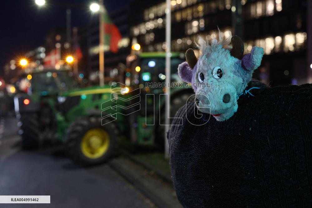 Farmers Protest Ahead Of EU Summit - Brussels