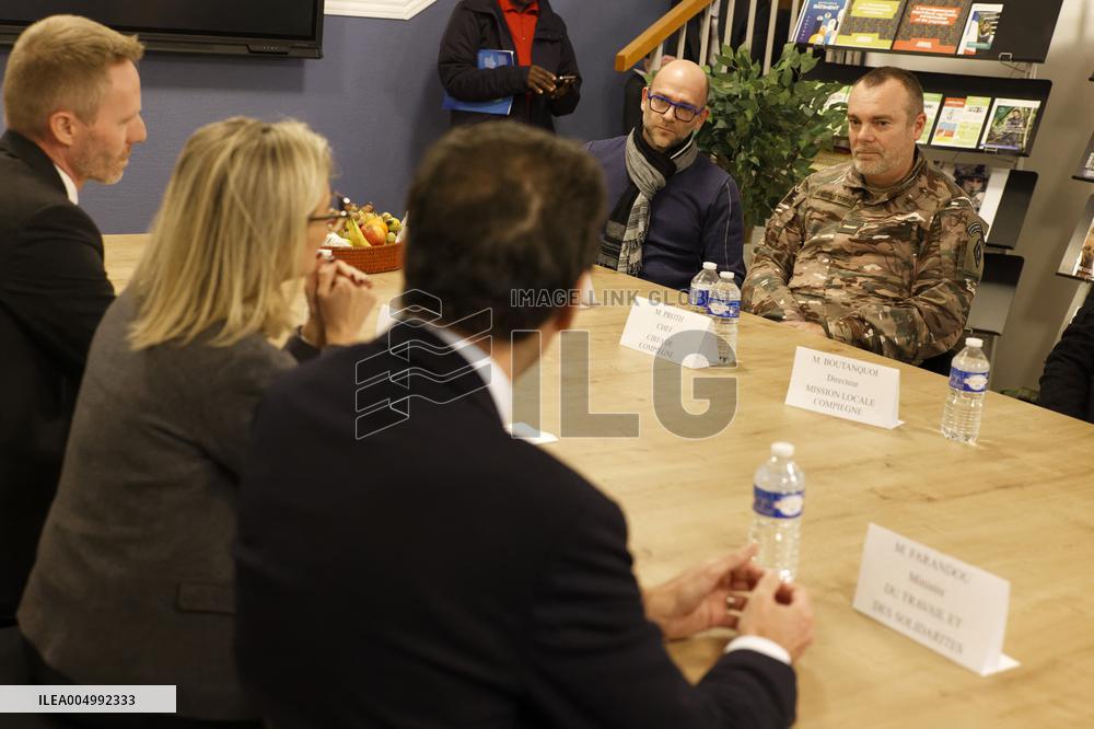 Jean-Pierre Farandou Visits To EPIDE - Margny-les-Compiegne