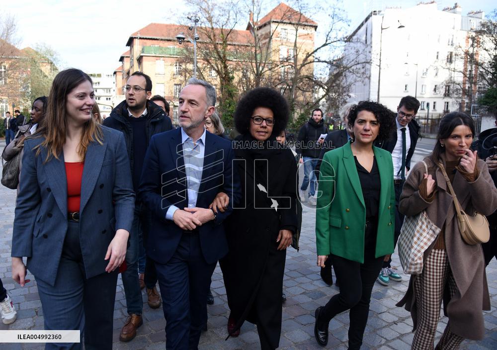 Emmanuel Gregoire Rally Of The Left-Wing Coalition - Paris