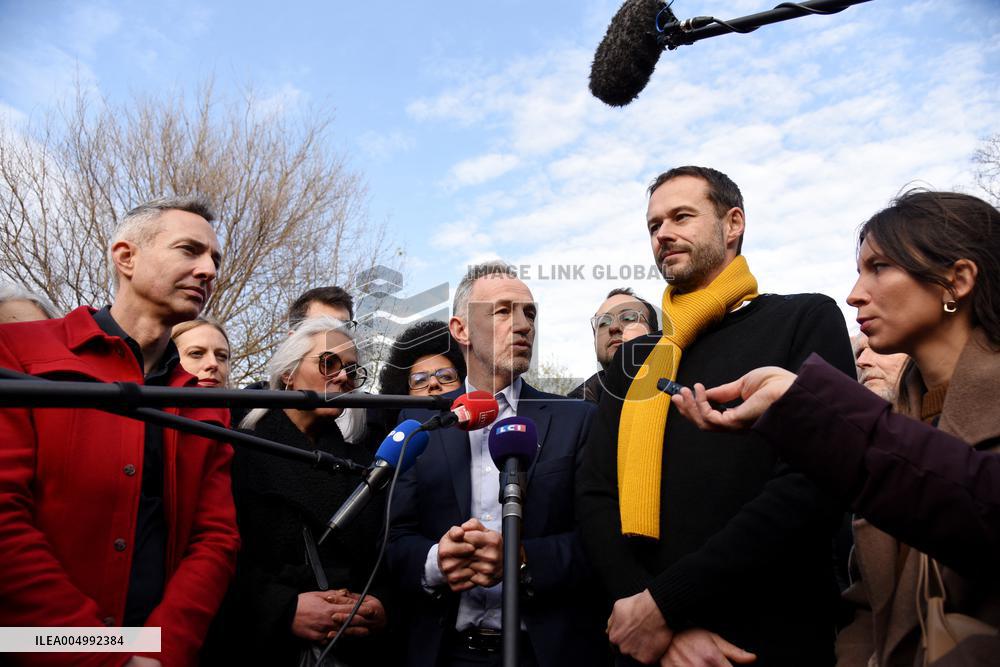Emmanuel Gregoire Rally Of The Left-Wing Coalition - Paris