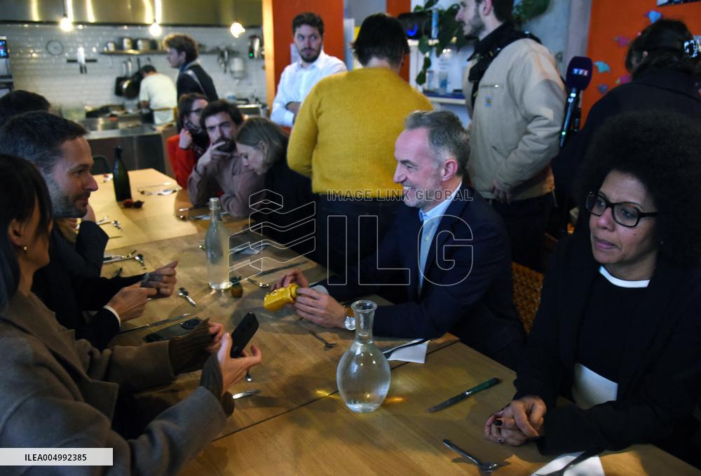 Emmanuel Gregoire Rally Of The Left-Wing Coalition - Paris