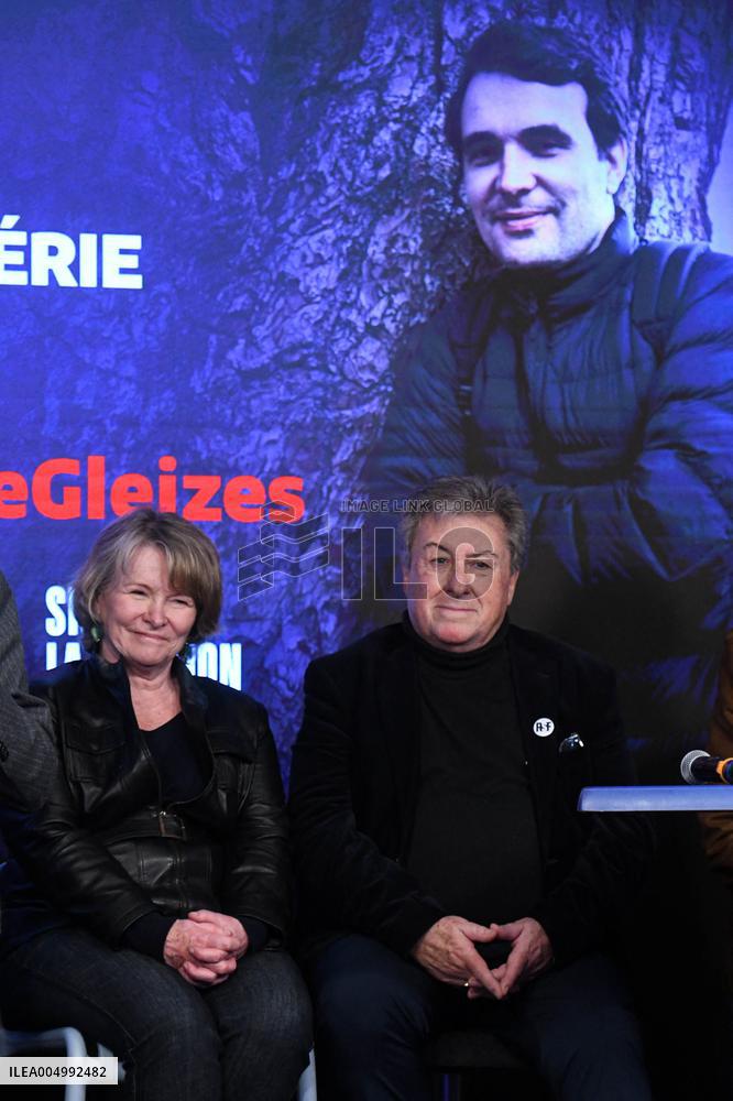 Press Conference Held for Christophe Gleizes - Paris