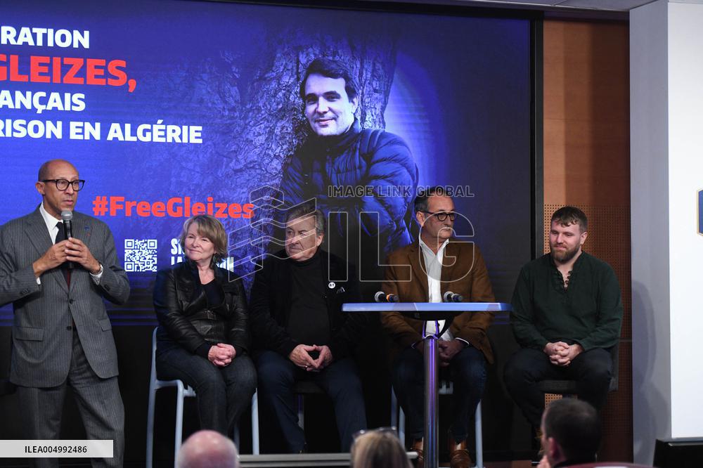 Press Conference Held for Christophe Gleizes - Paris