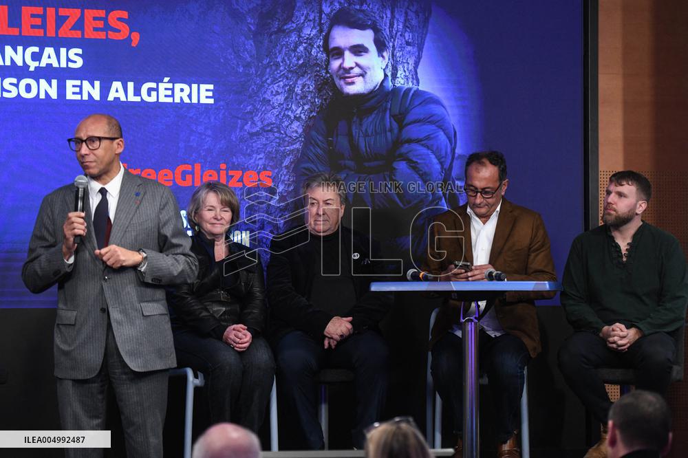 Press Conference Held for Christophe Gleizes - Paris