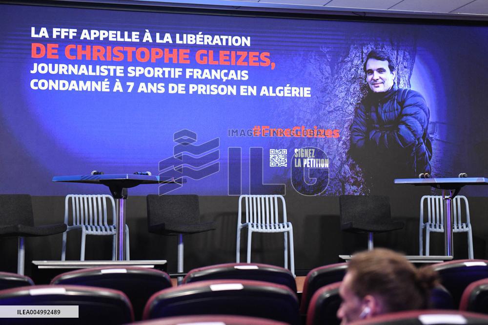 Press Conference Held for Christophe Gleizes - Paris