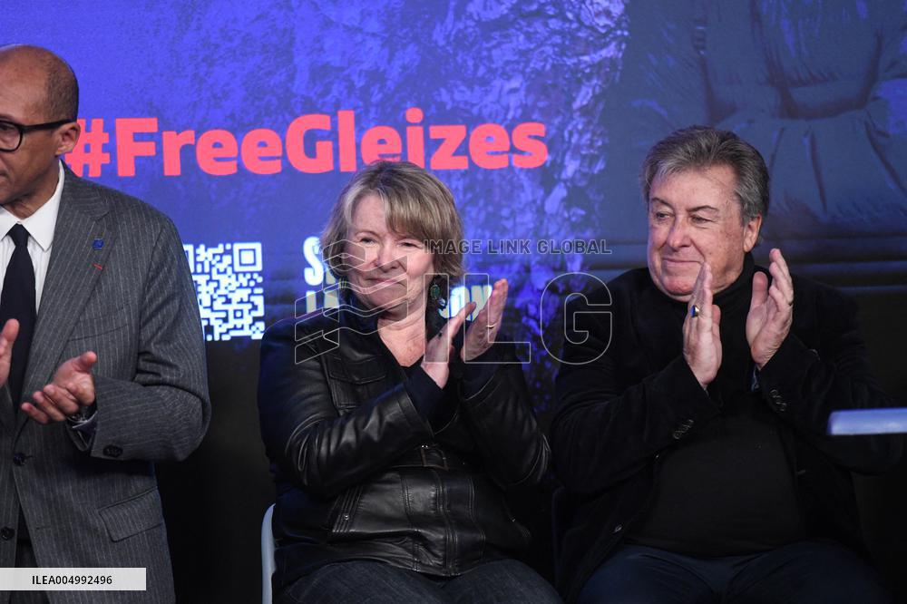 Press Conference Held for Christophe Gleizes - Paris