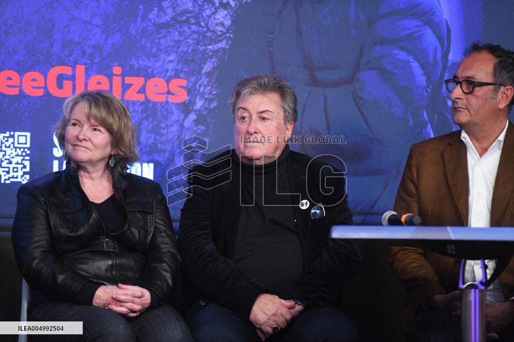 Press Conference Held for Christophe Gleizes - Paris