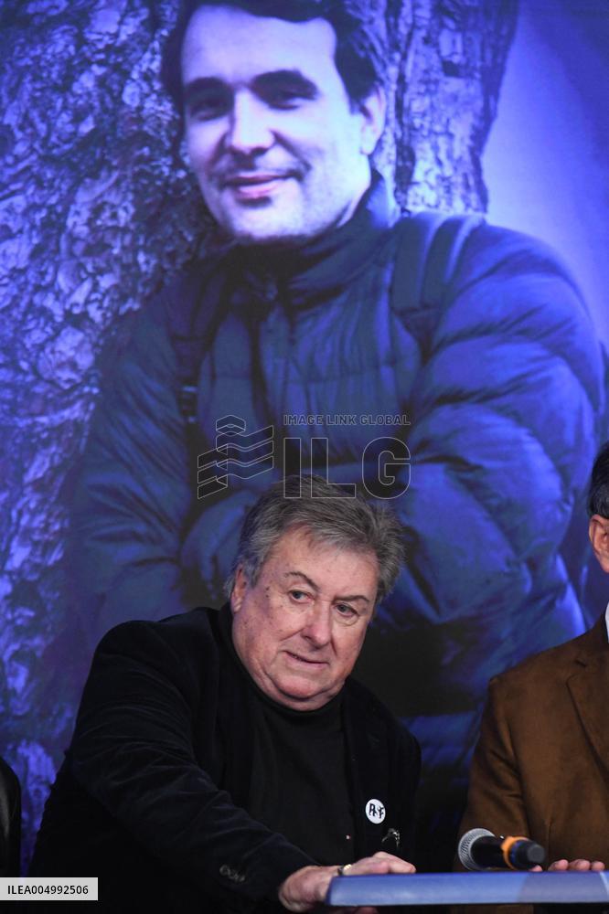 Press Conference Held for Christophe Gleizes - Paris