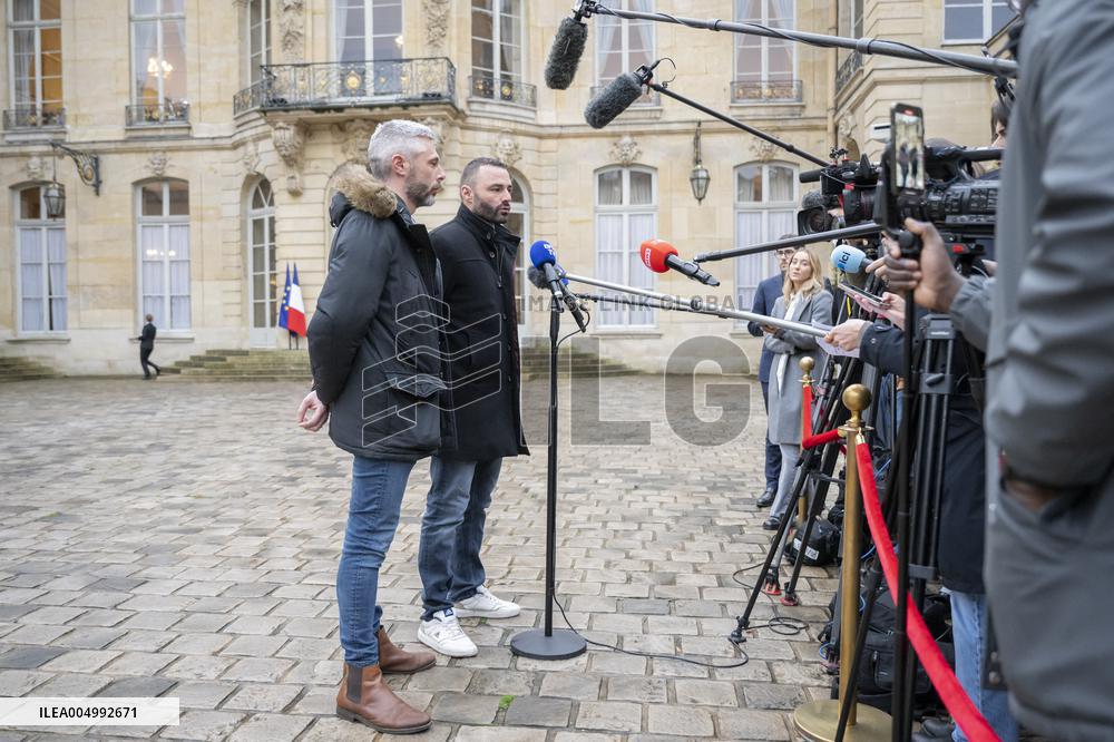 Agricultural Unions Meet French Prime Minister - Paris