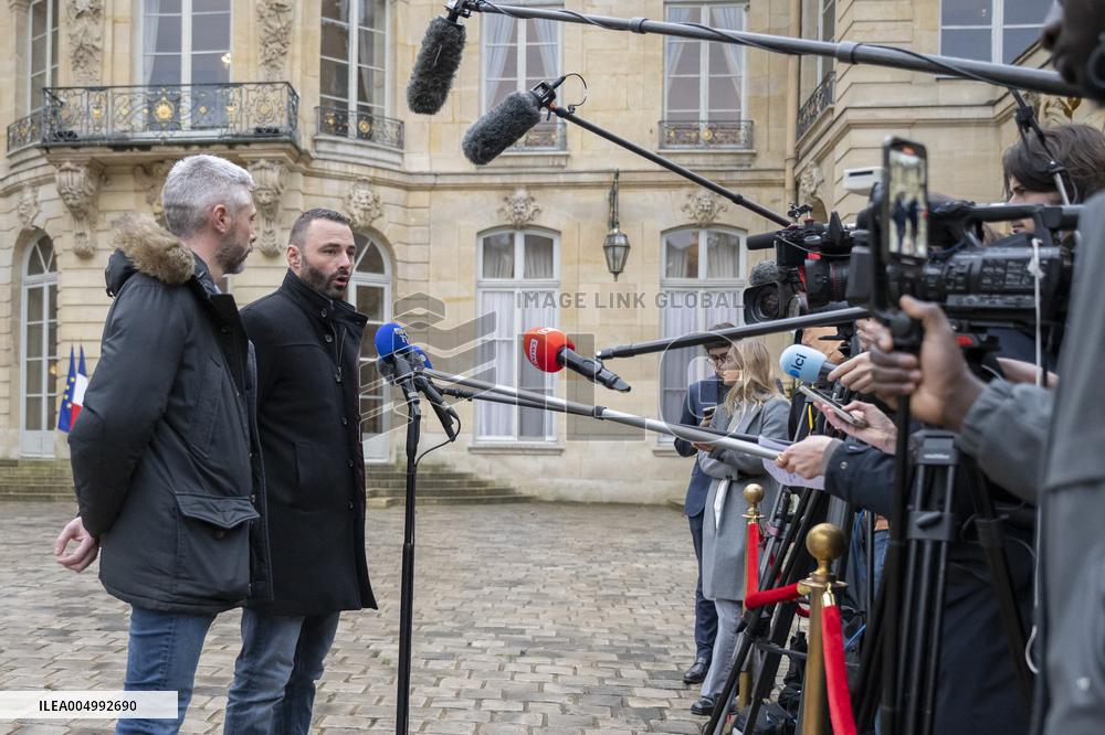 Agricultural Unions Meet French Prime Minister - Paris