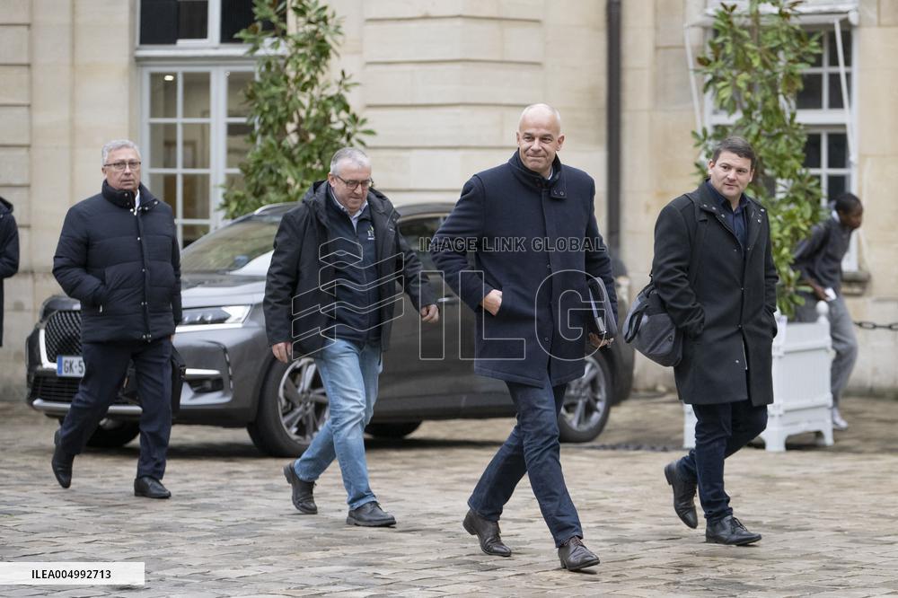 Agricultural Unions Meet French Prime Minister - Paris