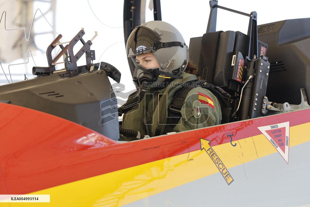 Princess Leonor Piloting A Plane - San Javier