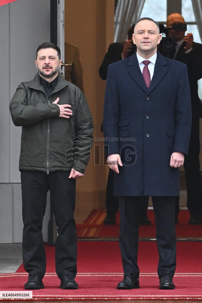Ukrainian President Volodymyr Zelensky visits Warsaw - Poland