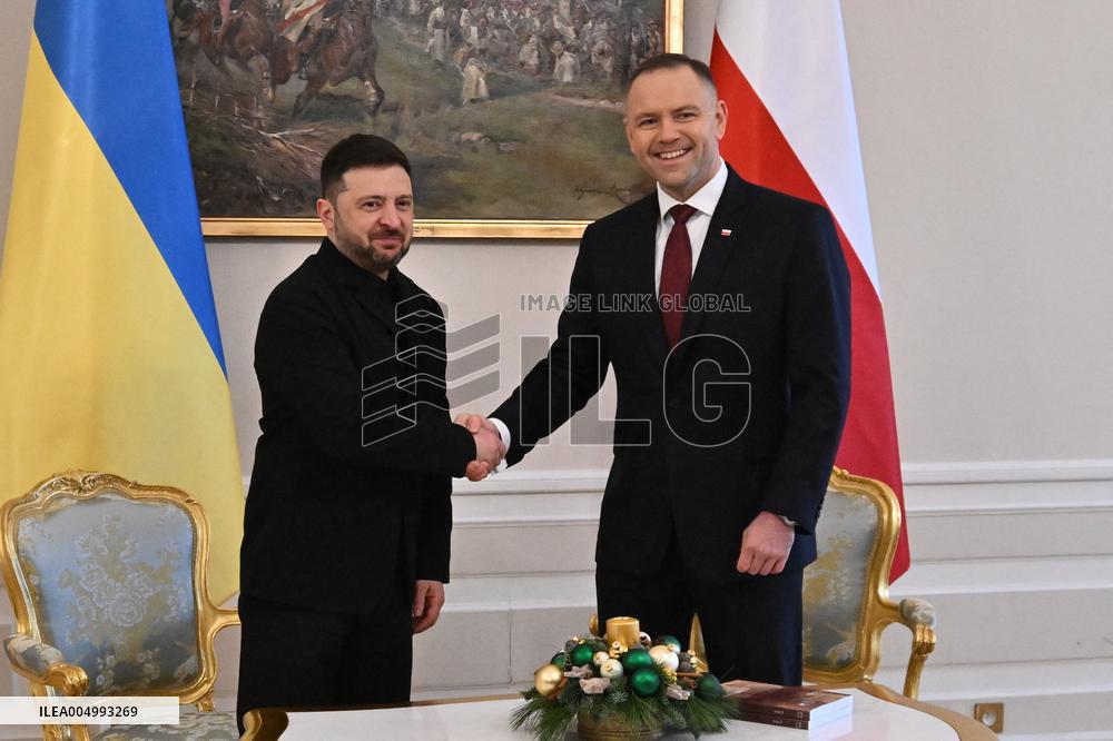 Ukrainian President Volodymyr Zelensky visits Warsaw - Poland