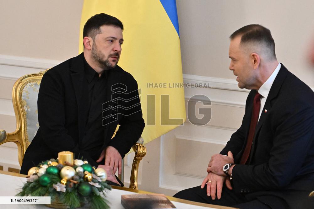 Ukrainian President Volodymyr Zelensky visits Warsaw - Poland