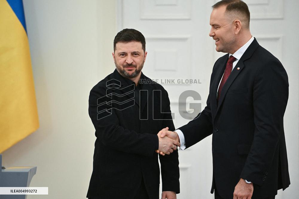 Ukrainian President Volodymyr Zelensky visits Warsaw - Poland