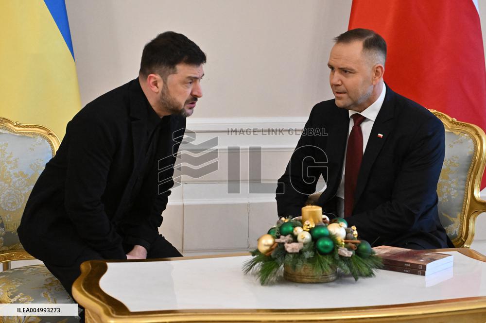 Ukrainian President Volodymyr Zelensky visits Warsaw - Poland