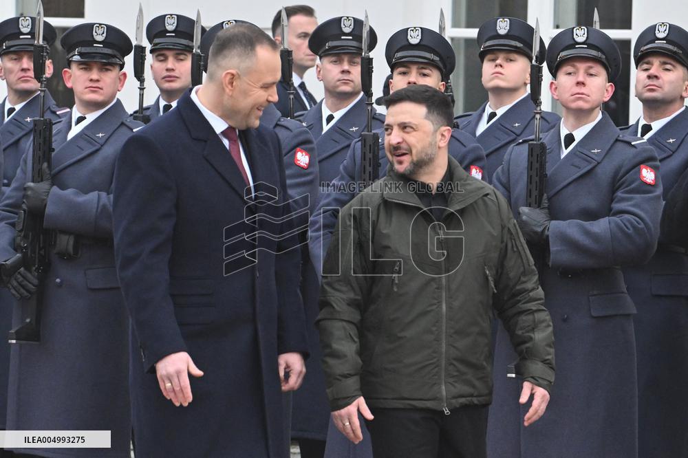 Ukrainian President Volodymyr Zelensky visits Warsaw - Poland