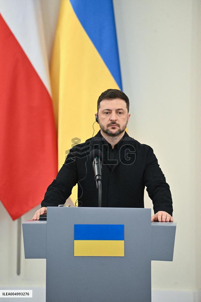 Ukrainian President Volodymyr Zelensky visits Warsaw - Poland