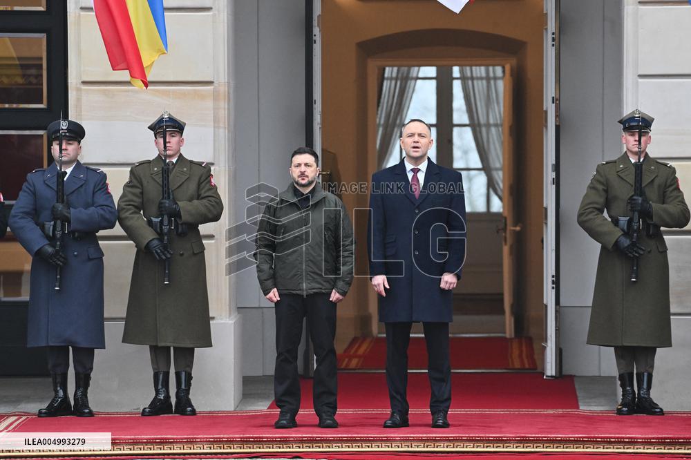 Ukrainian President Volodymyr Zelensky visits Warsaw - Poland