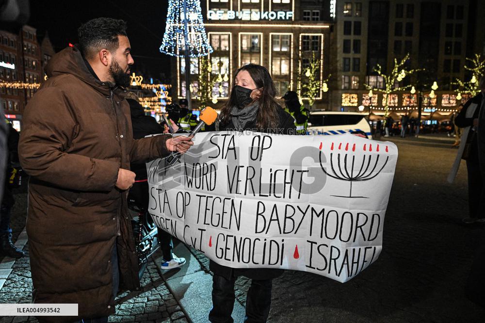 Pro-Israel Demonstration Held in Central Amsterdam
