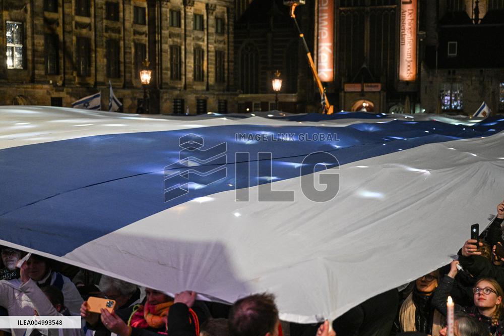 Pro-Israel Demonstration Held in Central Amsterdam