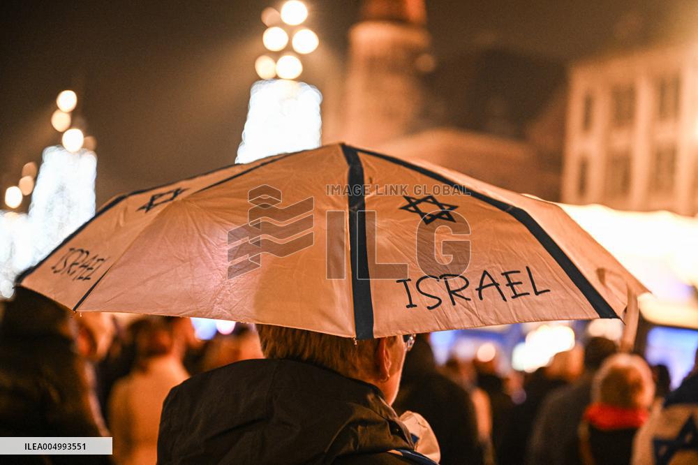 Pro-Israel Demonstration Held in Central Amsterdam