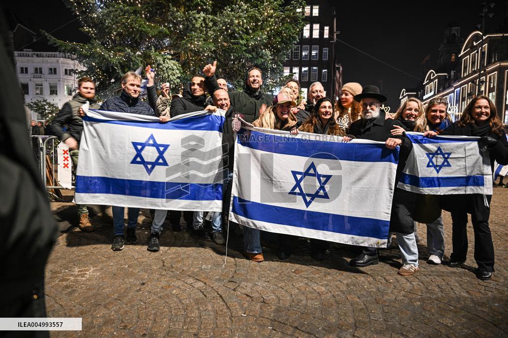 Pro-Israel Demonstration Held in Central Amsterdam