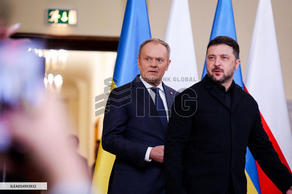 Ukrainian President Volodymyr Zelensky visits Warsaw  Poland